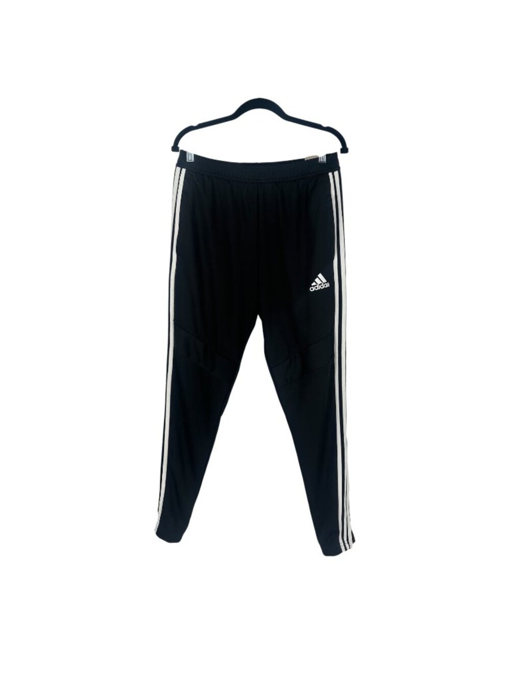 Adidas Men's Track Pants Medium Black 3 Stripes Tapered Ankle Zip Gym Athletic